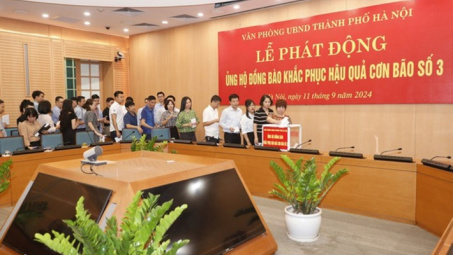 Văn phòng UBND TP. Hà Nội phát động ủng hộ đồng bào khắc phục hậu quả cơn bão số 3