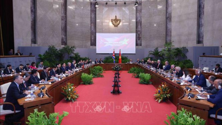 Tổng Bí thư, Chủ tịch nước Tô Lâm hội đàm với Bí thư thứ nhất, Chủ tịch Cuba Miguel Diaz Canel Bermudez