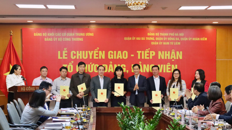 Chuyển giao 8 tổ chức đảng từ Đảng ủy Bộ Công Thương về các Quận ủy thuộc Thành ủy Hà Nội