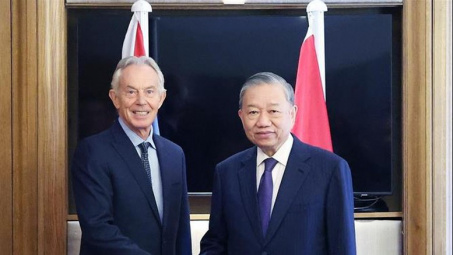 Tổng Bí thư Tô Lâm gặp cựu Thủ tướng Anh Tony Blair