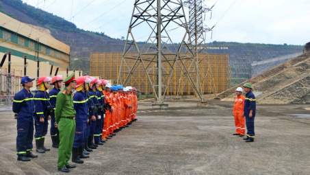 Thủy điện Trung Sơn: Thực tập phương án phòng cháy, chữa cháy và cứu nạn, cứu hộ định kỳ