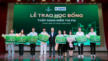 Chứng khoán PSI trao học bổng “Thắp sáng niềm tin” & Đồng hành cùng Chung kết Cuộc thi “Đấu trường chứng khoán - The AIvestor 2025”