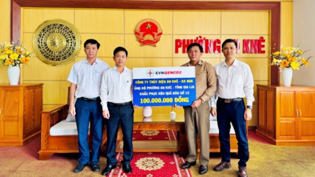 Thủy điện An Khê - Ka Nak: Ủng hộ hơn 500 triệu đồng hỗ trợ các địa bàn bị ảnh hưởng bão số 13 tại tỉnh Gia Lai