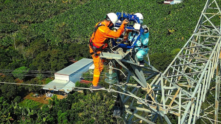 Phối hợp xử lý hiện tượng dây chống sét bị tưa trên đường dây 500kV không cần cắt điện