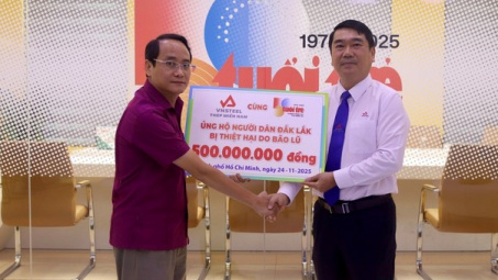 Thép Miền Nam hỗ trợ 500 triệu đồng giúp người dân Đắk Lắk khắc phục hậu quả bão lũ