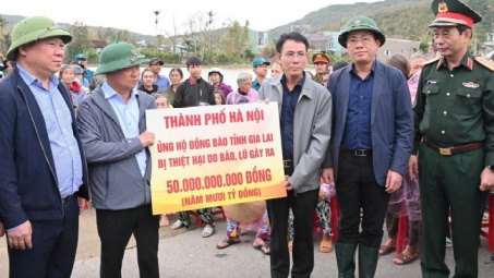 Hà Nội tiếp tục hỗ trợ tỉnh Gia Lai 200 tỷ đồng khắc phục hậu quả mưa lũ
