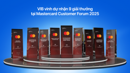 Ngân hàng VIB nhận cùng lúc 9 giải thưởng từ Mastercard, khẳng định vị thế dẫn đầu thị trường thẻ Việt Nam