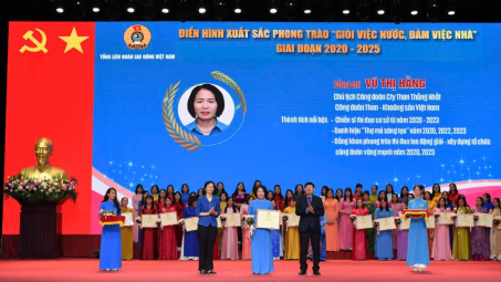 Vũ Thị Hằng - Nữ Chủ tịch Công đoàn Công ty Than Thống Nhất vinh dự được Tổng Liên đoàn Lao động Việt Nam vinh danh