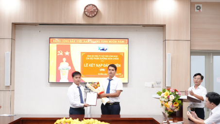 Chi bộ Phân xưởng Sửa chữa Công ty Thủy điện Sông Bung kết nạp đảng viên mới