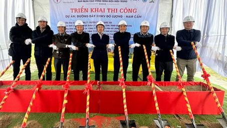 Triển khai thi công Dự án đường dây 220kV Đô Lương - Nam Cấm