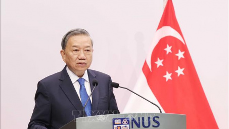 Tổng Bí thư Tô Lâm phát biểu chính sách tại Trường Chính sách công Lý Quang Diệu