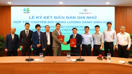 EVNGENCO3 ký kết biên bản ghi nhớ về hợp tác chuyển đổi năng lượng xanh với SCM