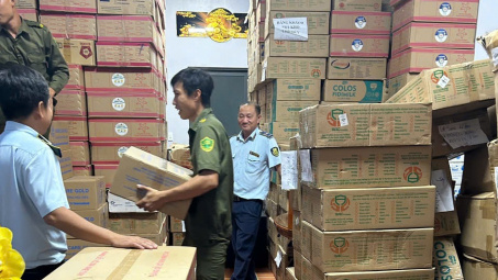 Long An: Phát hiện kho chứa gần 25 tấn sữa bột nghi hàng giả