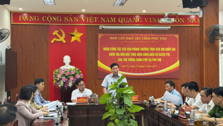 Văn phòng Thường trực Ban Chỉ đạo 389 Quốc gia làm việc tại Phú Thọ