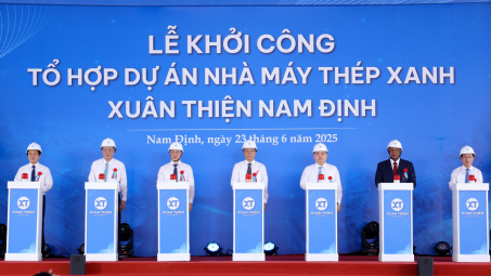 Khởi công Tổ hợp Dự án Nhà máy thép xanh Xuân Thiện Nam Định gần 100.000 tỷ đồng