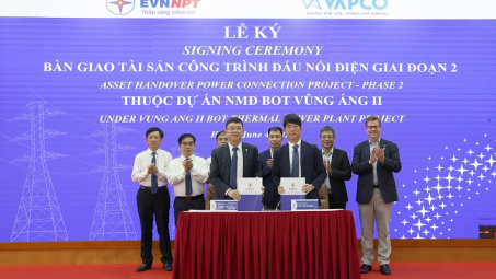 EVNNPT tiếp nhận tài sản - Công trình đấu nối điện thuộc Dự án Nhà máy nhiệt điện BOT Vũng Áng II