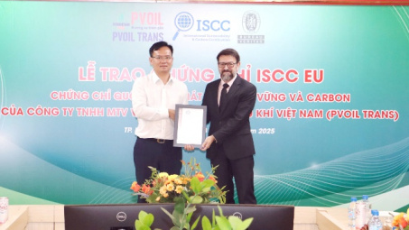 PVOIL Trans đón nhận chứng chỉ ISCC EU, hiện thực hóa dự án thu gom dầu ăn đã qua sử dụng