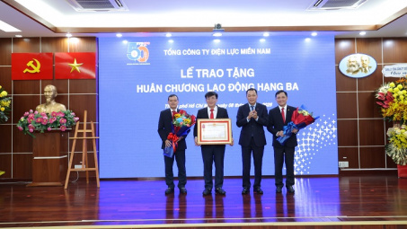 Tổng công ty Điện lực miền Nam đón nhận Huân chương Lao động hạng Ba