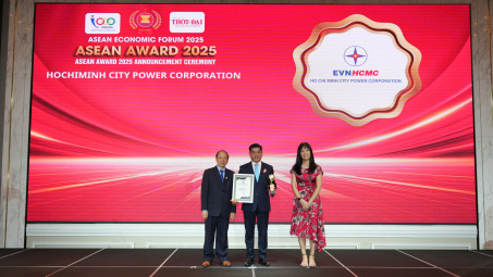 Tổng công ty Điện lực TP.HCM được vinh danh tại ASEAN Award 2025: Khẳng định vị thế doanh nghiệp Việt Nam trong tiến trình hội nhập