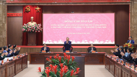 Tổng Bí thư Tô Lâm làm việc với Hà Nội về quy hoạch tổng thể Thủ đô tầm nhìn 100 năm