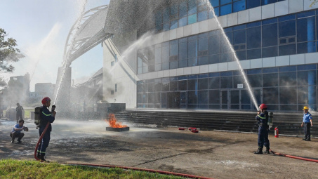 Trung tâm Khuyến công và XTTM Đà Nẵng thực tập phương án PCCC và CNCH năm 2026