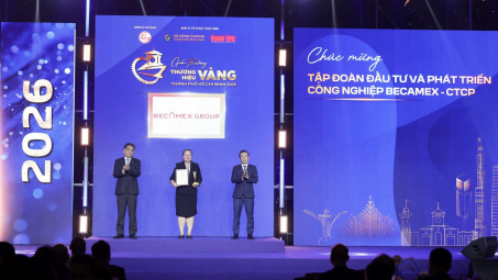 Tập đoàn Becamex được vinh danh Thương hiệu vàng Thành phố Hồ Chí Minh năm 2026