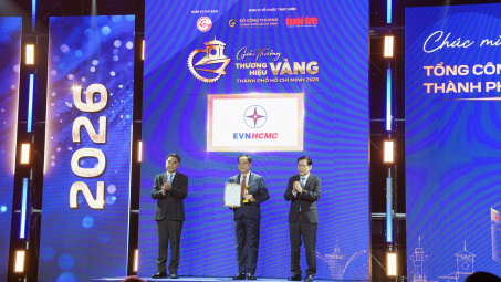 EVNHCMC lần thứ ba đạt giải Thương hiệu Vàng TP Hồ Chí Minh