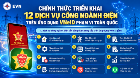 Triển khai 12 dịch vụ công ngành điện trên VNeID toàn quốc