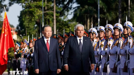 Tổng Bí thư, Chủ tịch nước Tô Lâm chủ trì Lễ đón Tổng thống Cộng hòa Panama thăm chính thức Việt Nam