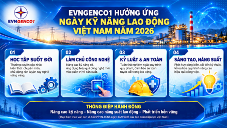 EVNGENCO1 hưởng ứng Ngày Kỹ năng lao động Việt Nam năm 2026