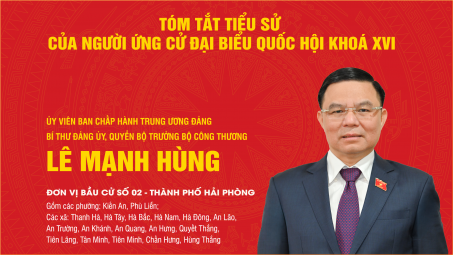 Tiểu sử tóm tắt của đồng chí Lê Mạnh Hùng, Ủy viên Trung ương Đảng, Bí thư Đảng ủy, Quyền Bộ trưởng Bộ Công Thương - Ứng cử đại biểu Quốc hội khóa XVI tại Thành phố Hải Phòng