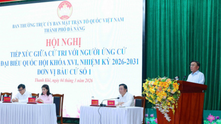 Thường trực Ban Bí thư Trần Cẩm Tú dự Hội nghị tiếp xúc giữa cử tri với người ứng cử đại biểu Quốc hội tại Đà Nẵng