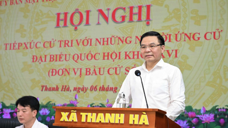 Quyền Bộ trưởng Bộ Công Thương Lê Mạnh Hùng và các ứng viên Đại biểu Quốc hội khóa XVI tiếp xúc cử tri tại Đơn vị bầu cử số 02, TP Hải Phòng