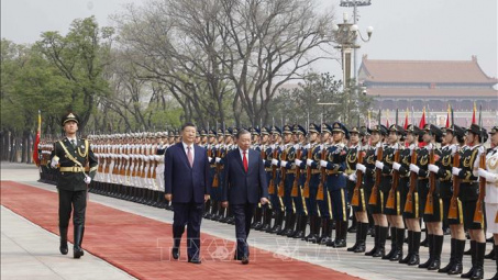 Lễ đón trọng thể Tổng Bí thư, Chủ tịch nước Tô Lâm thăm cấp Nhà nước đến Trung Quốc