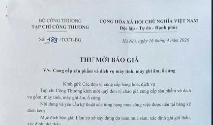 TẠP CHÍ CÔNG THƯƠNG MỜI BÁO GIÁ CUNG CẤP MÁY TÍNH, MÁY GHI ÂM, Ổ CỨNG