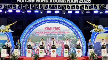 Phú Thọ: Khai mạc Hội chợ Hùng Vương năm 2026, thúc đẩy tiêu thụ hàng Việt
