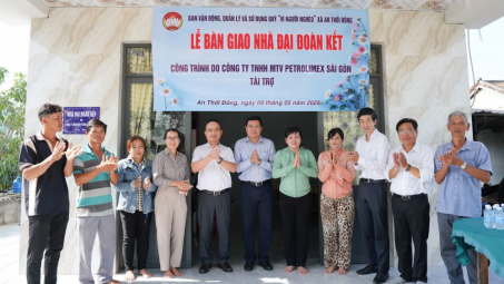 Petrolimex Sài Gòn bàn giao 5 căn nhà đại đoàn kết tại xã An Thới Đông
