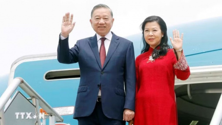 Tổng Bí thư, Chủ tịch nước Tô Lâm và Phu nhân cùng Đoàn đại biểu cấp cao Việt Nam bắt đầu thăm cấp Nhà nước Cộng hòa Philippines