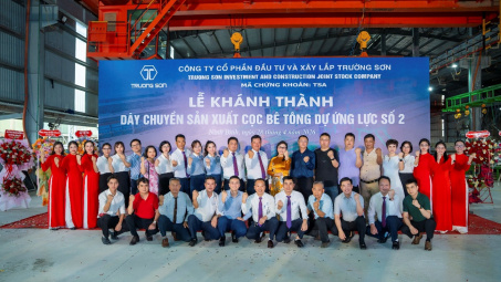 Công ty Trường Sơn khánh thành dây chuyền cọc bê tông ly tâm dự ứng lực số 2, nâng tổng công suất lên 2,3 triệu mét/năm