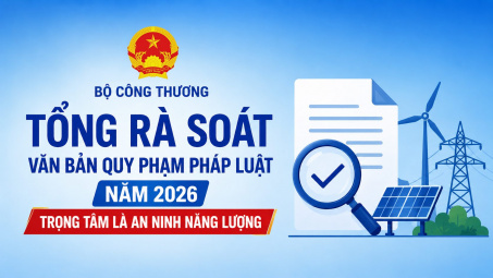 Bộ Công Thương tổng rà soát văn bản quy phạm pháp luật năm 2026, trọng tâm là an ninh năng lượng