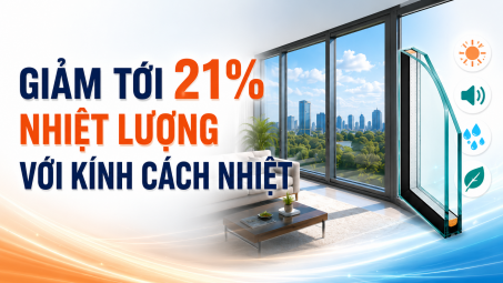 [TIẾT KIỆM ĐIỆN] Giảm tới 21% nhiệt lượng với kính cách nhiệt