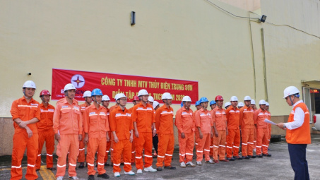 Thuỷ điện Trung Sơn diễn tập phòng, chống thiên tai và tìm kiếm cứu nạn trước mùa mưa bão năm 2026