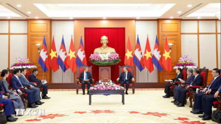 Tổng Bí thư, Chủ tịch nước Tô Lâm  tiếp Thủ tướng Vương quốc Campuchia Hun Manet