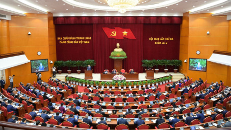 Thông cáo báo chí về ngày làm việc thứ ba Hội nghị Trung ương 3 khóa XIV