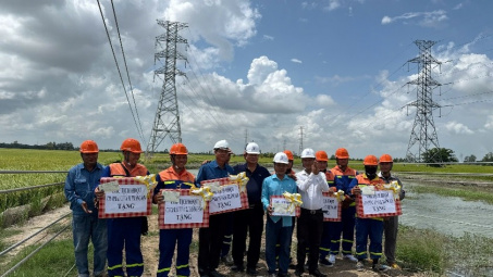 Chủ tịch HĐQT Trường Sơn (TSA) động viên cán bộ nhân viên đẩy nhanh tiến độ Dự án đường dây 110kV Châu Đốc – Cái Dầu
