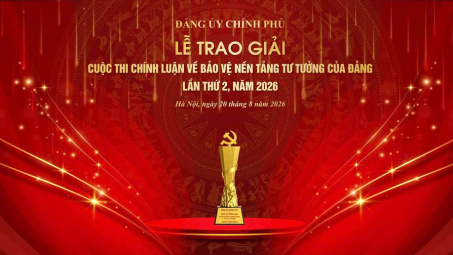 Lễ trao Giải Cuộc thi chính luận về bảo vệ nền tảng tư tưởng của Đảng trong Đảng bộ Chính phủ lần thứ 2, năm 2026