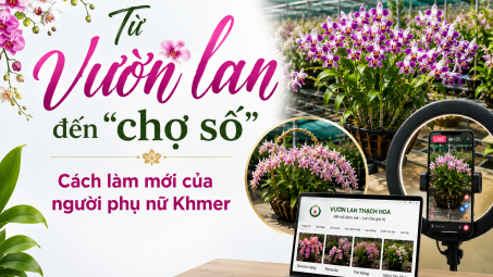 (eMagazine) Từ vườn lan đến “chợ số”: Cách làm mới của người phụ nữ Khmer
