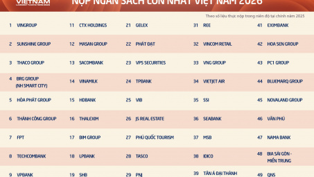 Taseco Land vào Top 20 doanh nghiệp tư nhân nộp ngân sách lớn nhất Việt Nam năm 2026