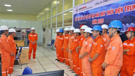 Thủy điện Trung Sơn diễn tập ứng phó sự cố nhằm bảo đảm vận hành an toàn, ổn định, đáp ứng yêu cầu huy động