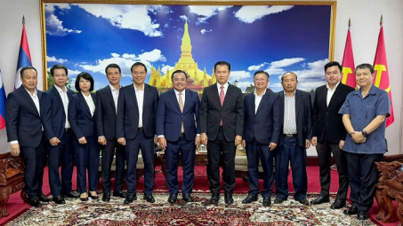 Vinachem báo cáo Bộ trưởng Bộ Công Thương Lào về tiến độ Dự án khai thác và chế biến muối mỏ Kali